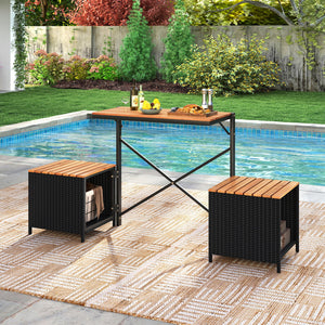 2-in-1 Transforming Picnic Table and Chairs Set with Storage view 6