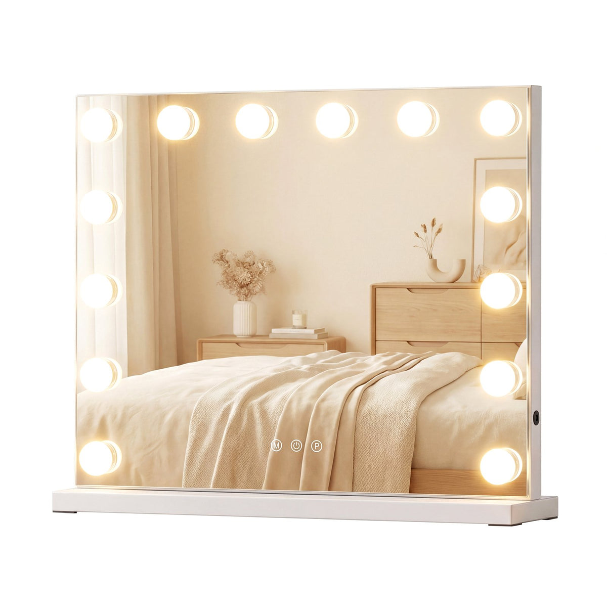 2-in-1 Vanity Mirror with 14 Dimmable LED Bulbs