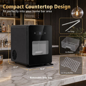 2 Inch Countertop Ice Ball Maker with 4 Ice Balls Made in 38 Minutes-Black view 3