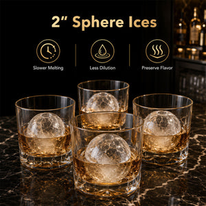 2 Inch Countertop Ice Ball Maker with 4 Ice Balls Made in 38 Minutes-Black view 4