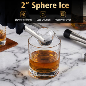 2 Inch Ice Ball Maker Countertop with Self-Cleaning and 8H Timer-Black view 3