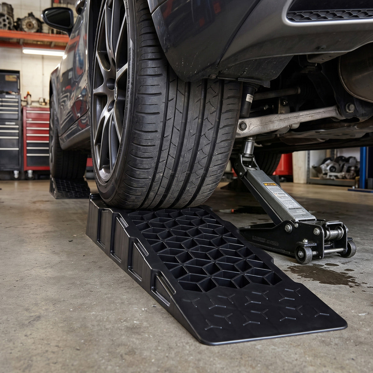 2-Pack 2.5 inches Lift Low Profile Car Ramps 22000 Lbs GVW Capacity-Black view 2