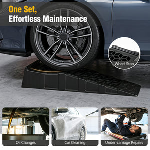 2-Pack 2.5 inches Lift Low Profile Car Ramps 22000 Lbs GVW Capacity-Black view 7