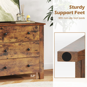 2-Pack 3 Drawer Dresser Chest of Drawers Bedside Table-Brown view 5