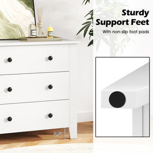 2-Pack 3 Drawer Dresser Chest of Drawers Bedside Table-White view 5