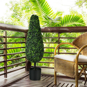 2 Pack 3 Feet Artificial Tower UV Resistant Indoor Outdoor Topiary Tree view 6
