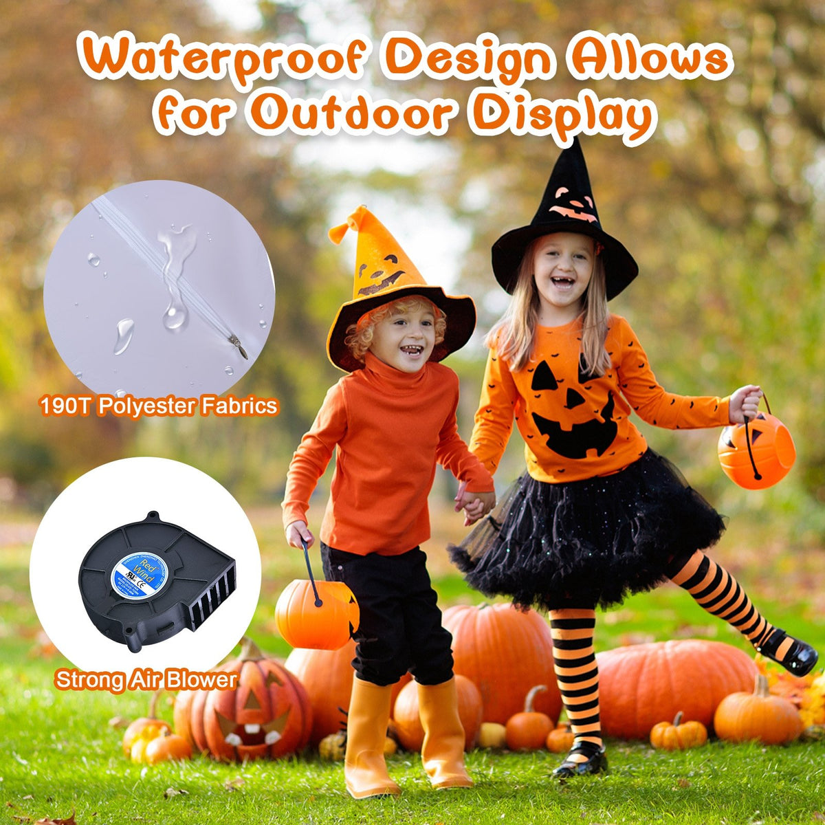 2 Pack 3 Feet Halloween Inflatable Eyeballs with Air Blower view 6