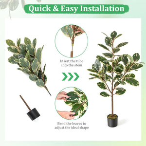 2 Pack 4.3 Feet Tall Artificial Bird of Paradise Plant Fake Banana Leaf-Green view 6
