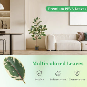 2 Pack 4.3 Feet Tall Artificial Bird of Paradise Plant Fake Banana Leaf-Green view 7