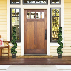 2 Pack 4 Feet Artificial Spiral Boxwood Topiary Indoor Outdoor Decor view 2