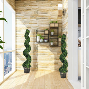 2 Pack 4 Feet Artificial Spiral Boxwood Topiary Indoor Outdoor Decor view 6