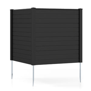 Freestanding 48 x 48 Inch Air Conditioner Fence with Metal Ground Stakes-Black