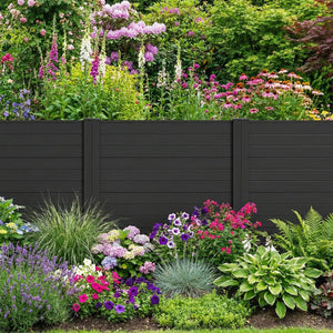 Freestanding 48 x 48 Inch Air Conditioner Fence with Metal Ground Stakes-Black view 3