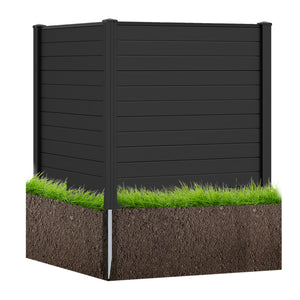 Freestanding 48 x 48 Inch Air Conditioner Fence with Metal Ground Stakes-Black view 4