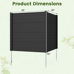 Freestanding 48 x 48 Inch Air Conditioner Fence with Metal Ground Stakes-Black view 5