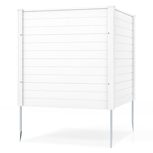 Freestanding 48 x 48 Inch Air Conditioner Fence with Metal Ground Stakes-White