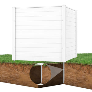 Freestanding 48 x 48 Inch Air Conditioner Fence with Metal Ground Stakes-White view 5