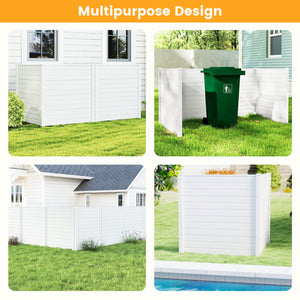 Freestanding 48 x 48 Inch Air Conditioner Fence with Metal Ground Stakes-White view 9