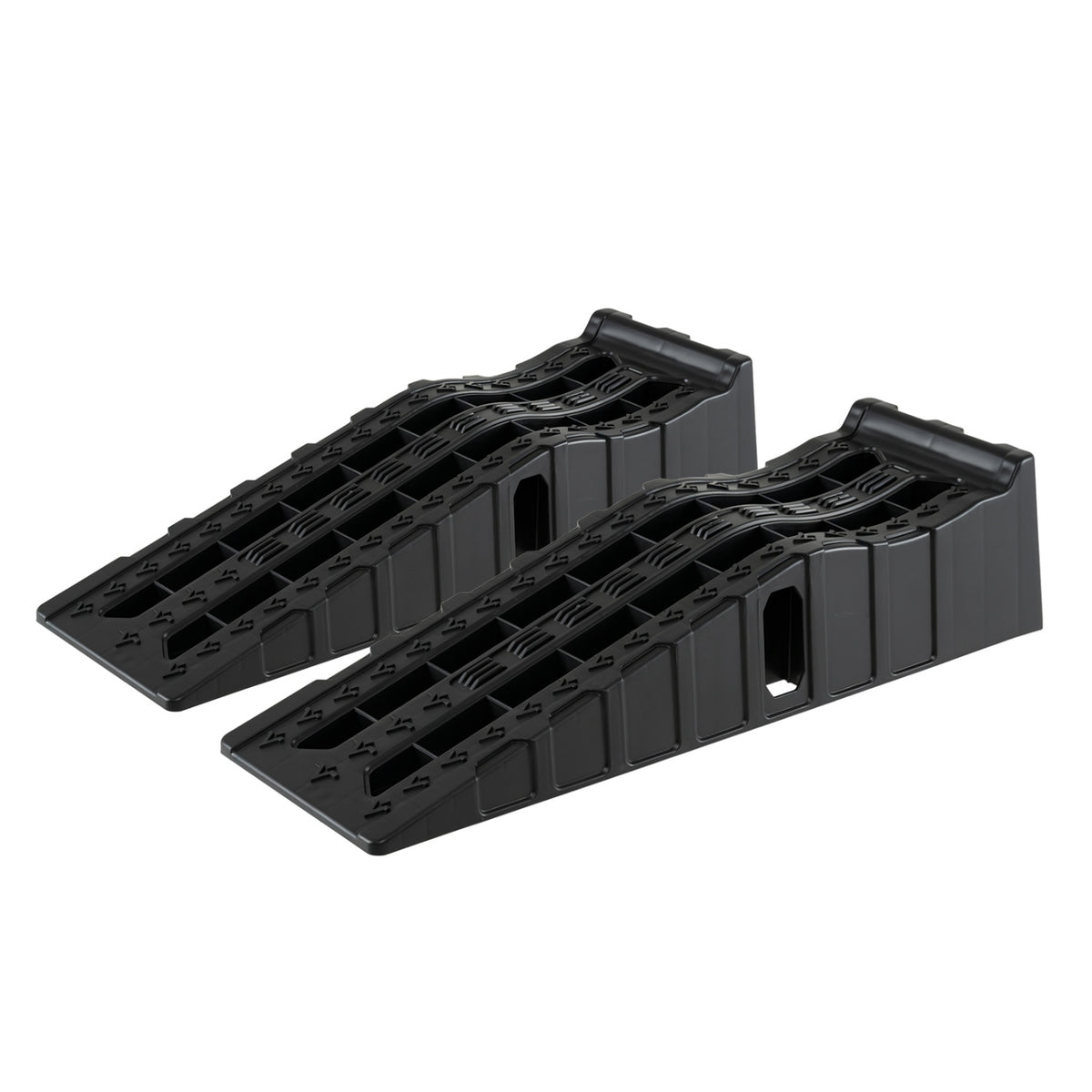 2-Pack 6.4 inches Car Ramps 22000 Lbs GVW Capacity Portable Vehicle Service Ramps-Black