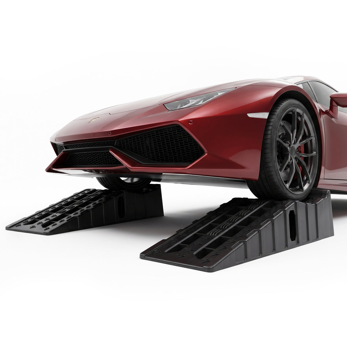 2-Pack 6.4 inches Car Ramps 22000 Lbs GVW Capacity Portable Vehicle Service Ramps-Black view 2