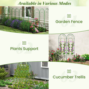 2 Pack 71 x 20 Inch Metal Garden Trellis Rustproof Plant Support for Climbing Plants-Green view 8