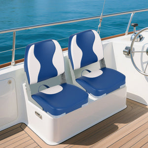 2-Pack Boat Seats with Thick Sponge Padding-Blue view 2