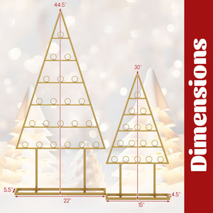 2 Pack Christmas Tree Photo Holder with 36 Round Clips and Metal Hanging Rack-Gloden view 5