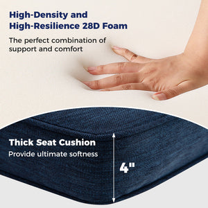2-Pack Outdoor Patio Cushion Set with Removable Covers-Navy view 8