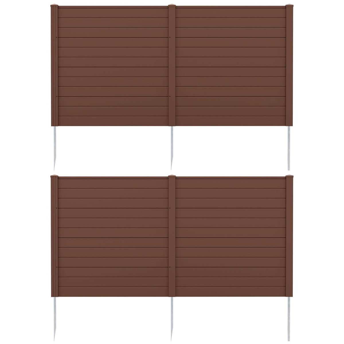 2 Panels 48 x 48 Inch Air Conditioner Trash Can Pool Equipment Enclosure-Brown