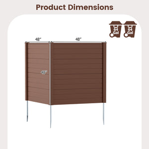 2 Panels 48 x 48 Inch Air Conditioner Trash Can Pool Equipment Enclosure-Brown view 5
