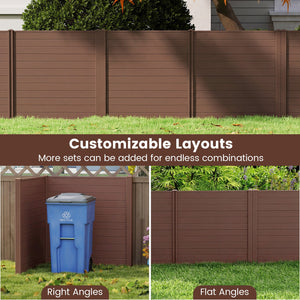 2 Panels 48 x 48 Inch Air Conditioner Trash Can Pool Equipment Enclosure-Brown view 7