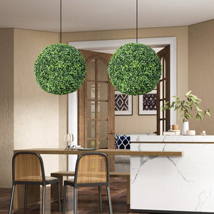 2 Pieces 19 Inch Artificial Topiary Balls Faux Boxwood Ball Plants view 3