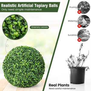 2 Pieces 19 Inch Artificial Topiary Balls Faux Boxwood Ball Plants view 8
