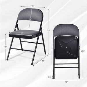 2 PCS Folding Chair Set with Upholstered Seat and Fabric Covered Backrest view 5