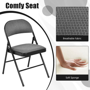 2 PCS Folding Chair Set with Upholstered Seat and Fabric Covered Backrest view 6