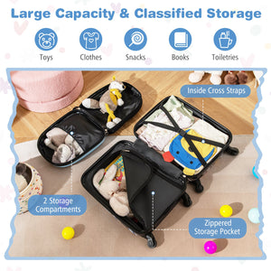 2 PCS Kid Luggage Set With Spinner Wheels for Children Boys Girls-Dark Blue view 6