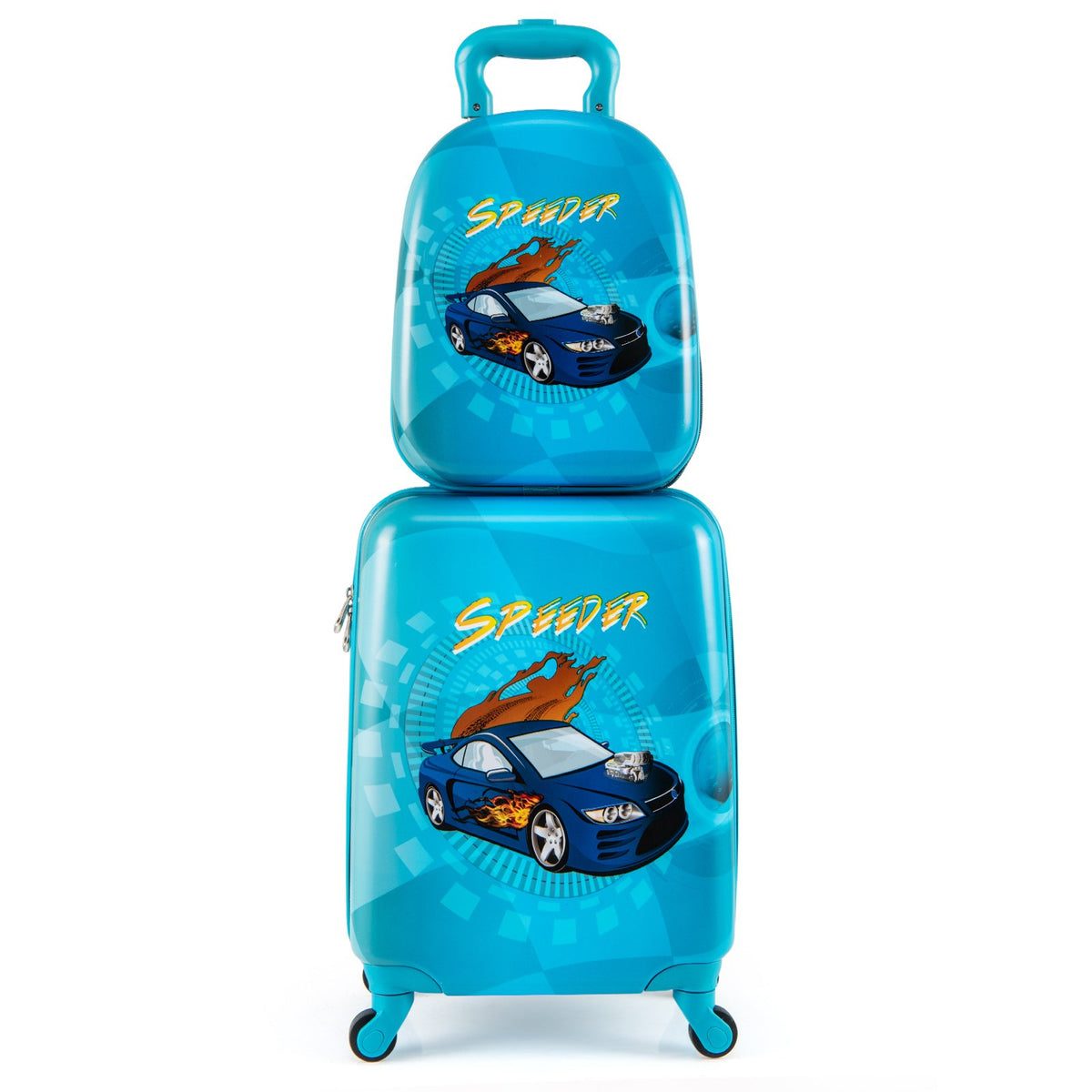 2 PCS Kid Luggage Set With Spinner Wheels for Children Boys Girls-Navy view 3