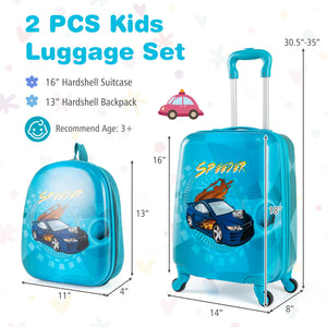 2 PCS Kid Luggage Set With Spinner Wheels for Children Boys Girls-Navy view 4