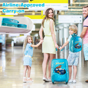 2 PCS Kid Luggage Set With Spinner Wheels for Children Boys Girls-Navy view 5