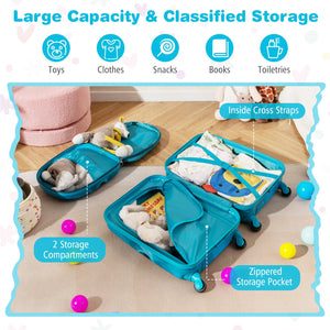 2 PCS Kid Luggage Set With Spinner Wheels for Children Boys Girls-Navy view 6
