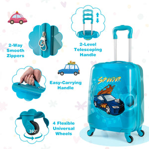 2 PCS Kid Luggage Set With Spinner Wheels for Children Boys Girls-Navy view 7
