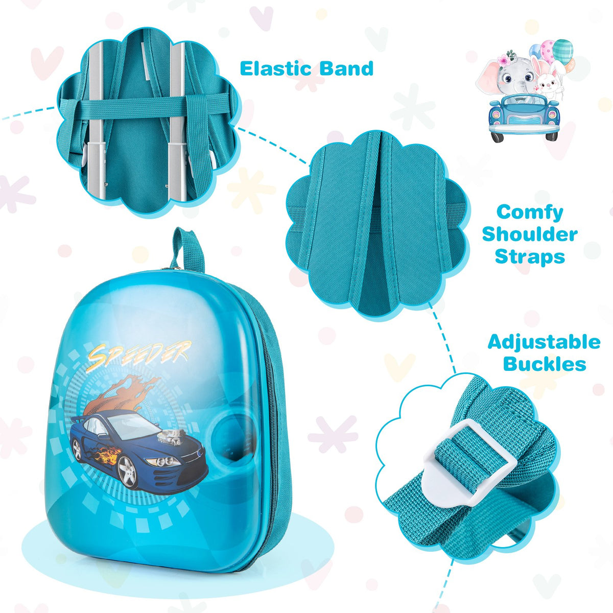 2 PCS Kid Luggage Set With Spinner Wheels for Children Boys Girls-Navy view 8