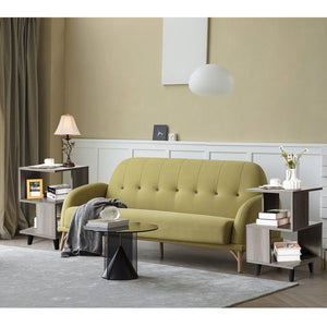 2 Pieces Wooden Modern Nightstand Set with Legs for Living Room view 3