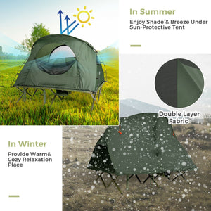2-Person Outdoor Camping Tent with External Cover-Green view 5