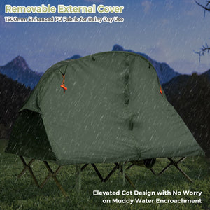 2-Person Outdoor Camping Tent with External Cover-Green view 6