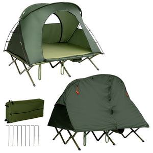 2-Person Outdoor Camping Tent with External Cover-Green view 7