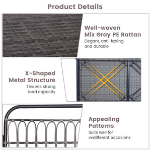 2-Person Outdoor Hanging Chair with Ropes-Gray view 9