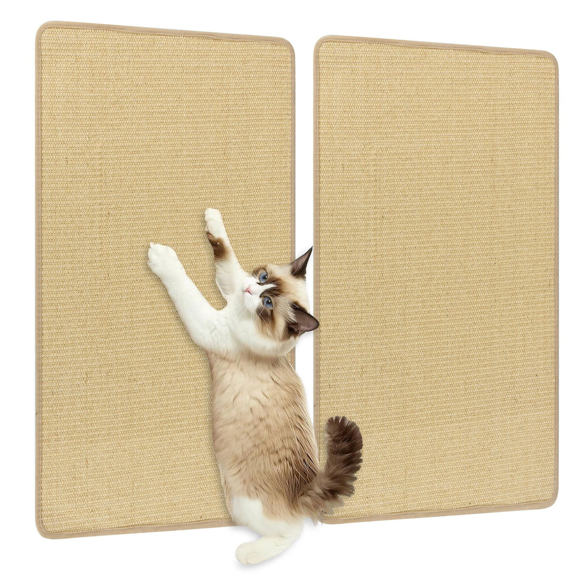2 Piece Cat Scratcher Mat Set 32 x 20 Inch Natural Sisal Pads