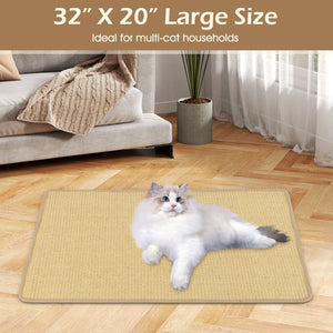 2 Piece Cat Scratcher Mat Set 32 x 20 Inch Natural Sisal Pads view 6