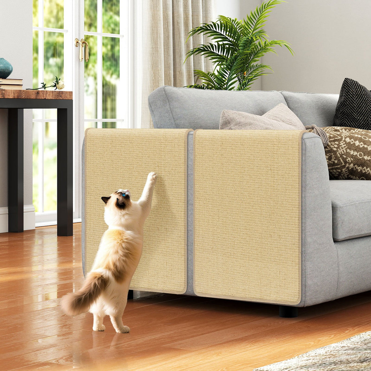 4 Pieces Cat Scratcher Mat Set 32, x 20 Inch Pads for Cats view 2